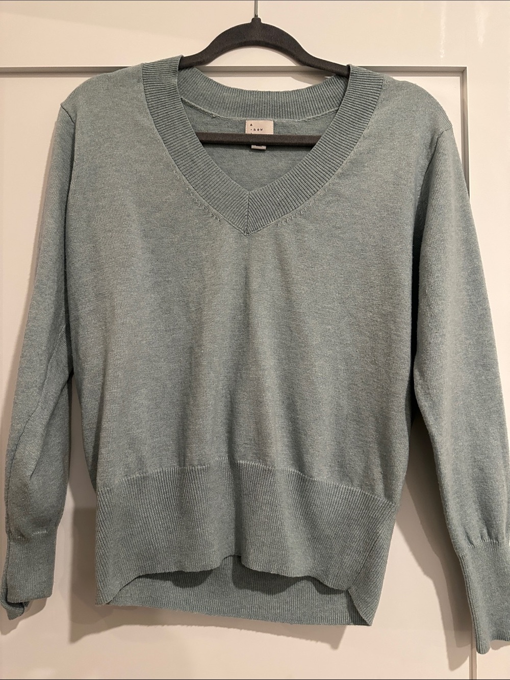 a new day V-Neck Sweater in Sage Blue